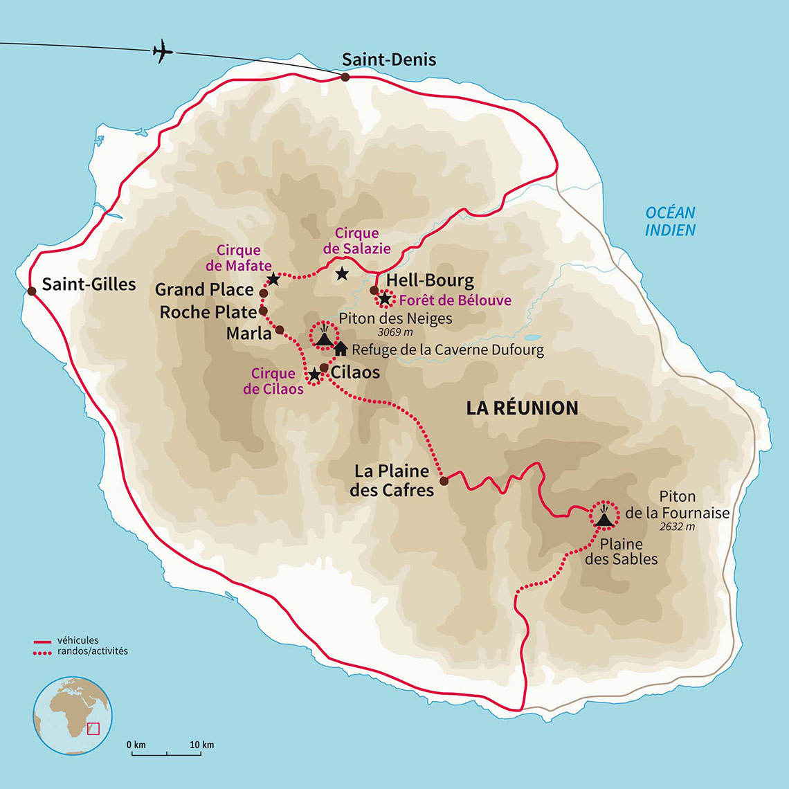 Carte Réunion : Randonnée créole