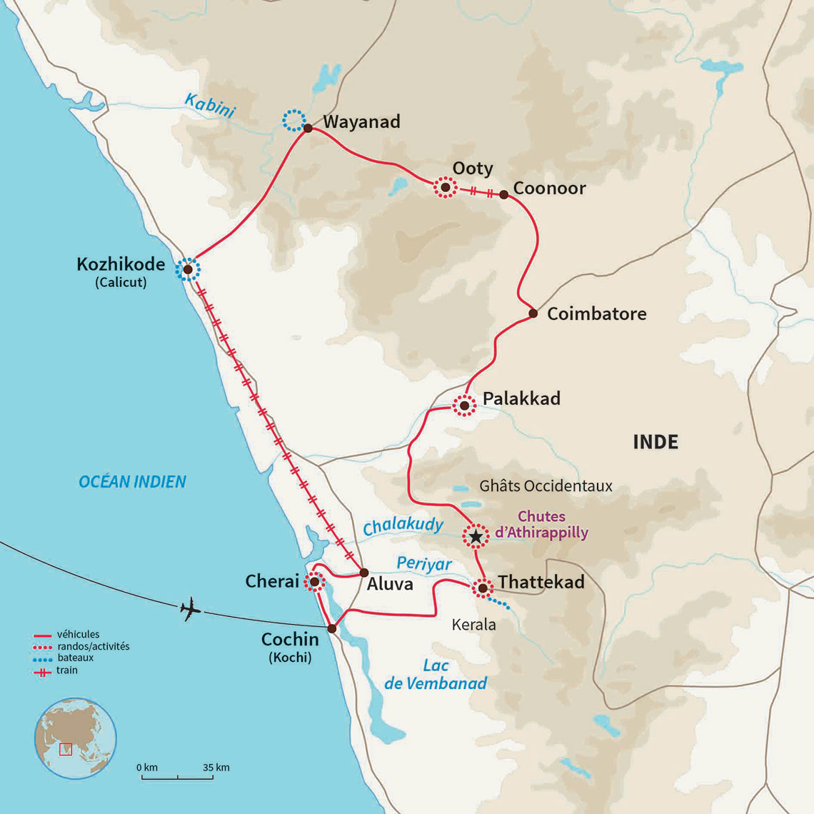 Carte Inde : Ma famille au Kerala