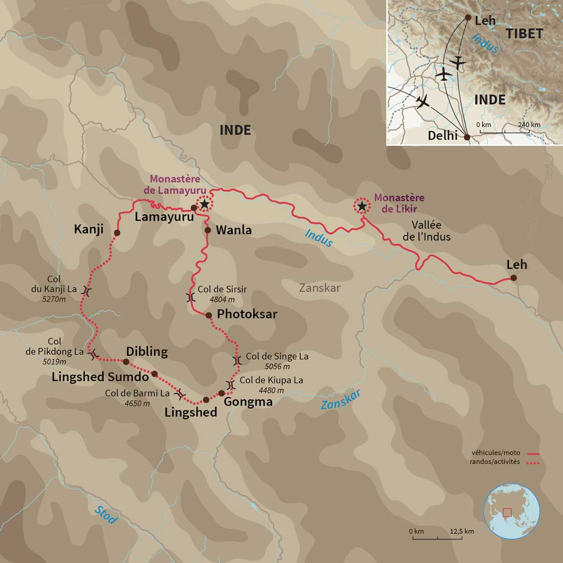 Carte Inde : La vallée cachée du Zanskar