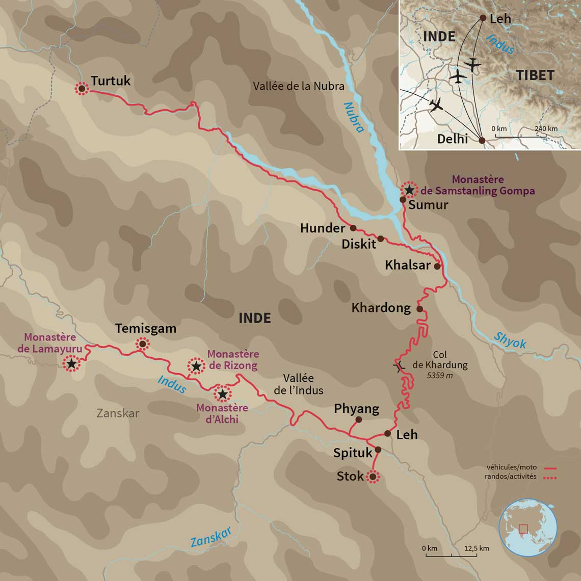 Carte Inde : Immersion douce au Ladakh