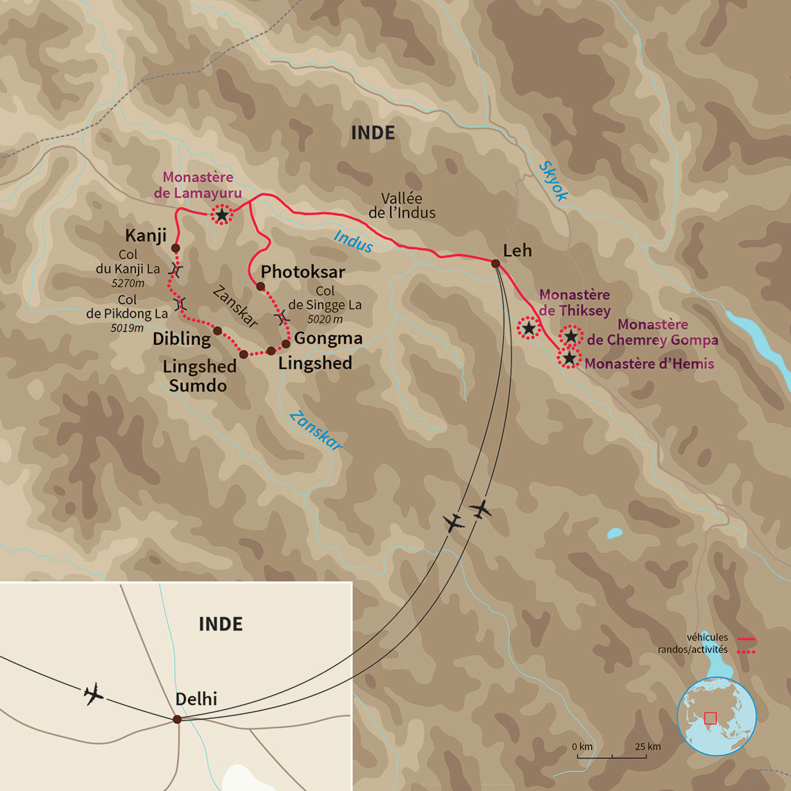 Carte Inde : La vallée cachée du Zanskar