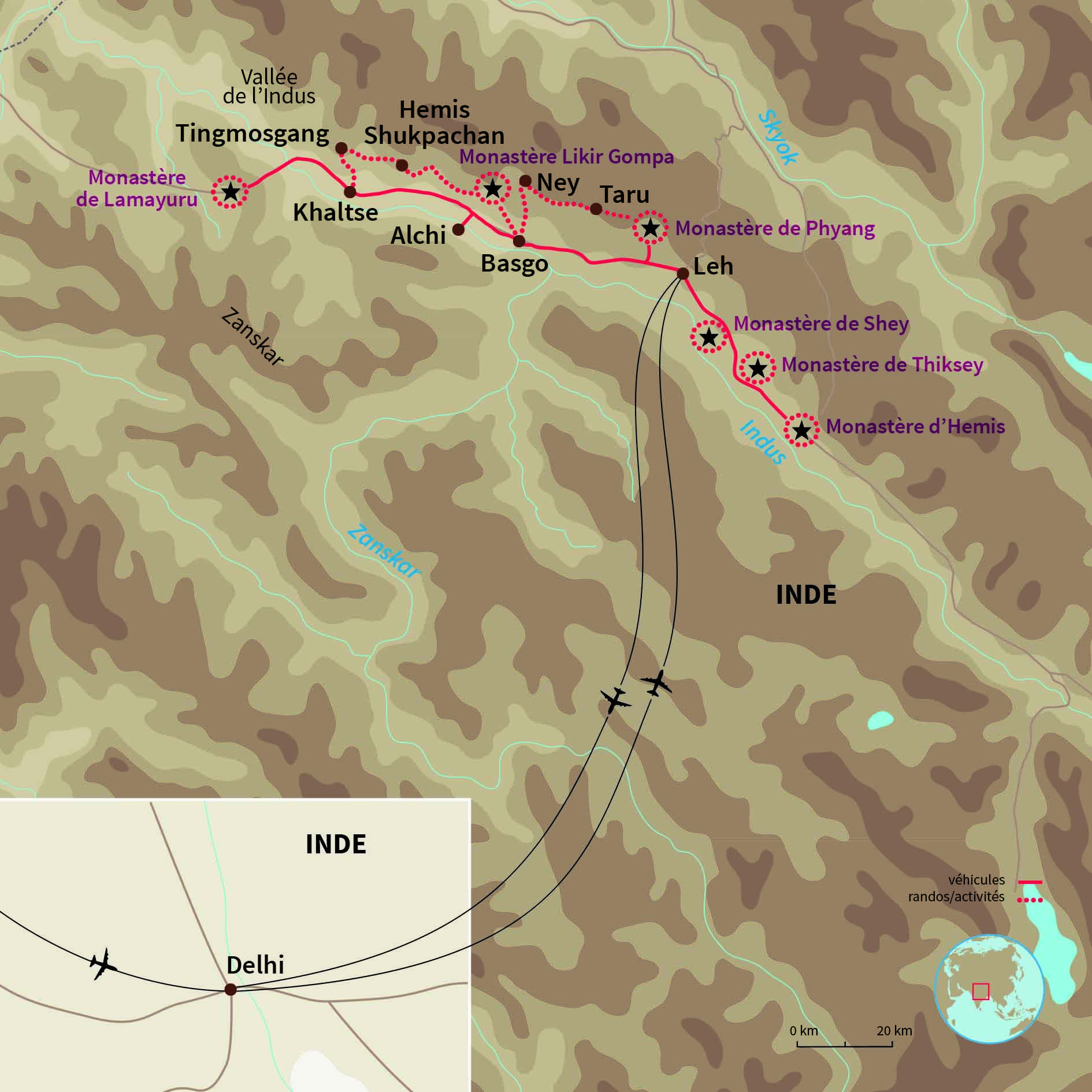 Carte Inde : Expériences et rencontres Ladakhies