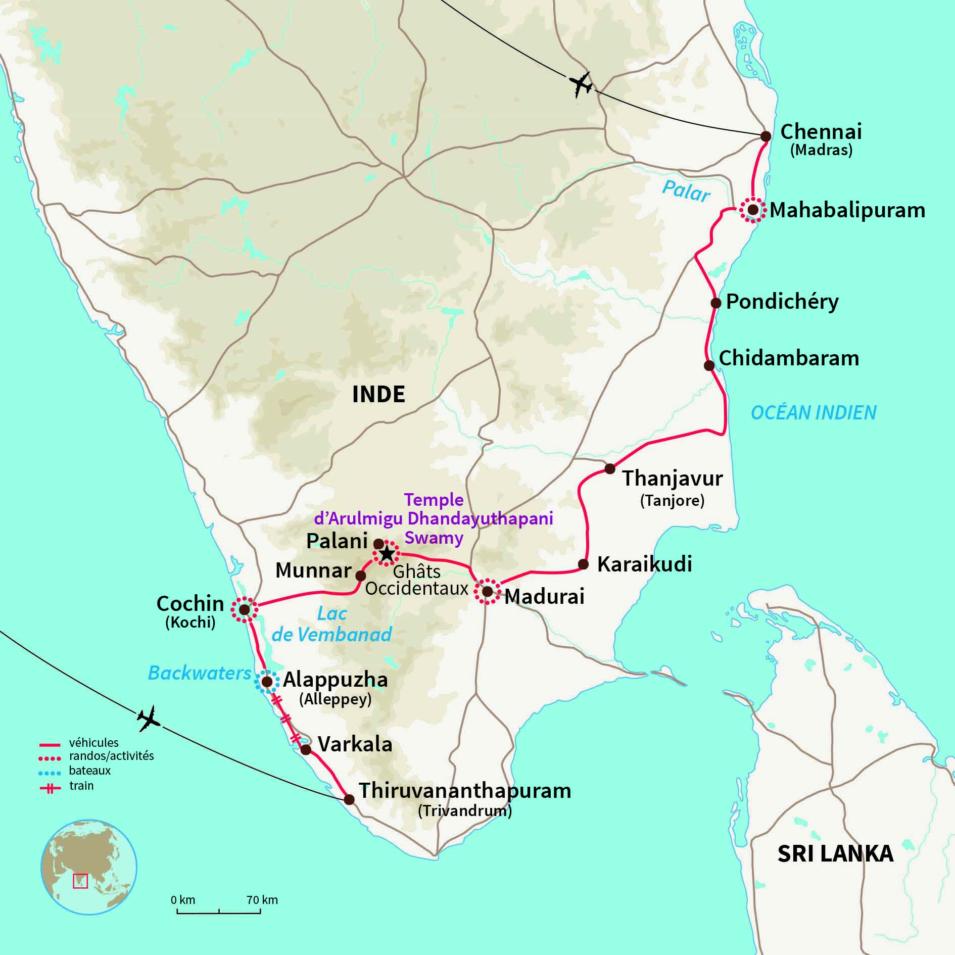 Carte Inde : Festival Thaipoosam en Inde du sud 