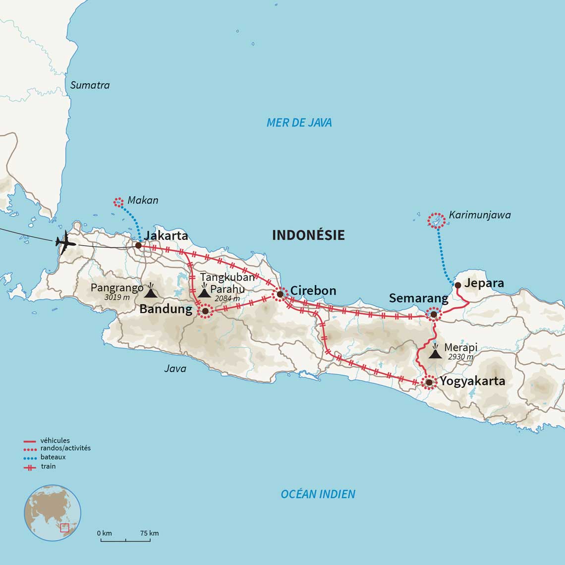 Carte Indonésie : Gare à Java !