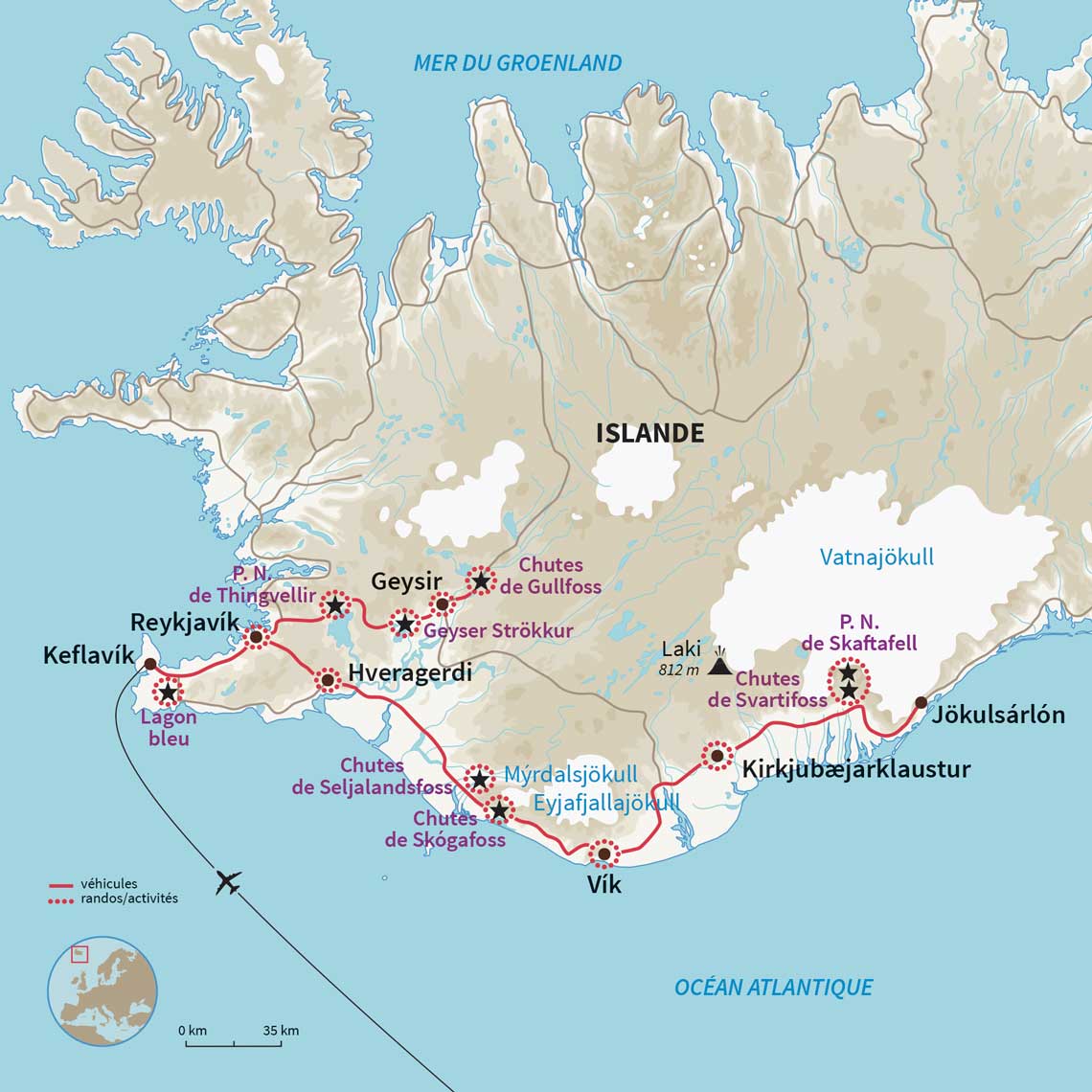 Carte Islande : Vive le van d'hiver !