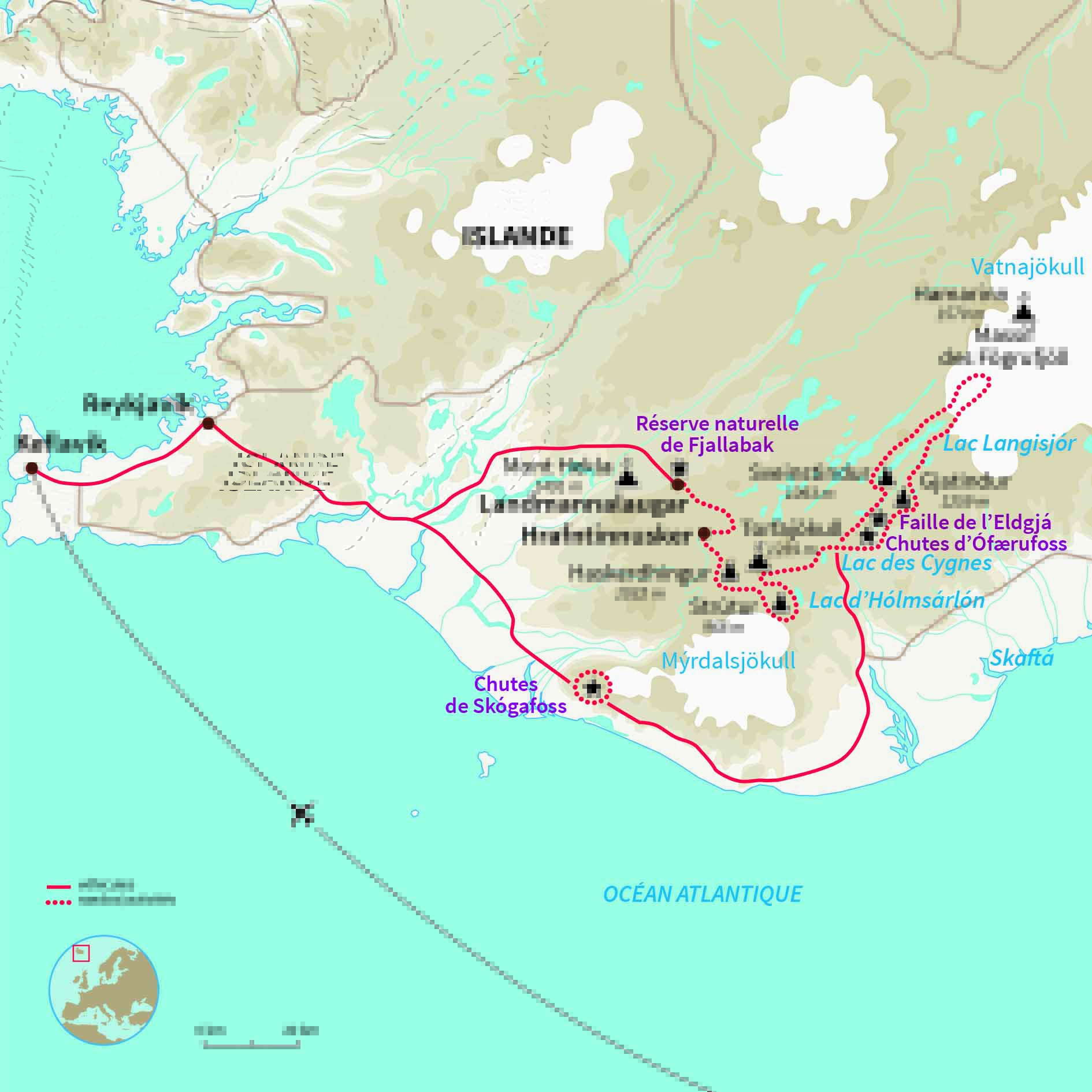 Carte Islande : Sur la piste du rift