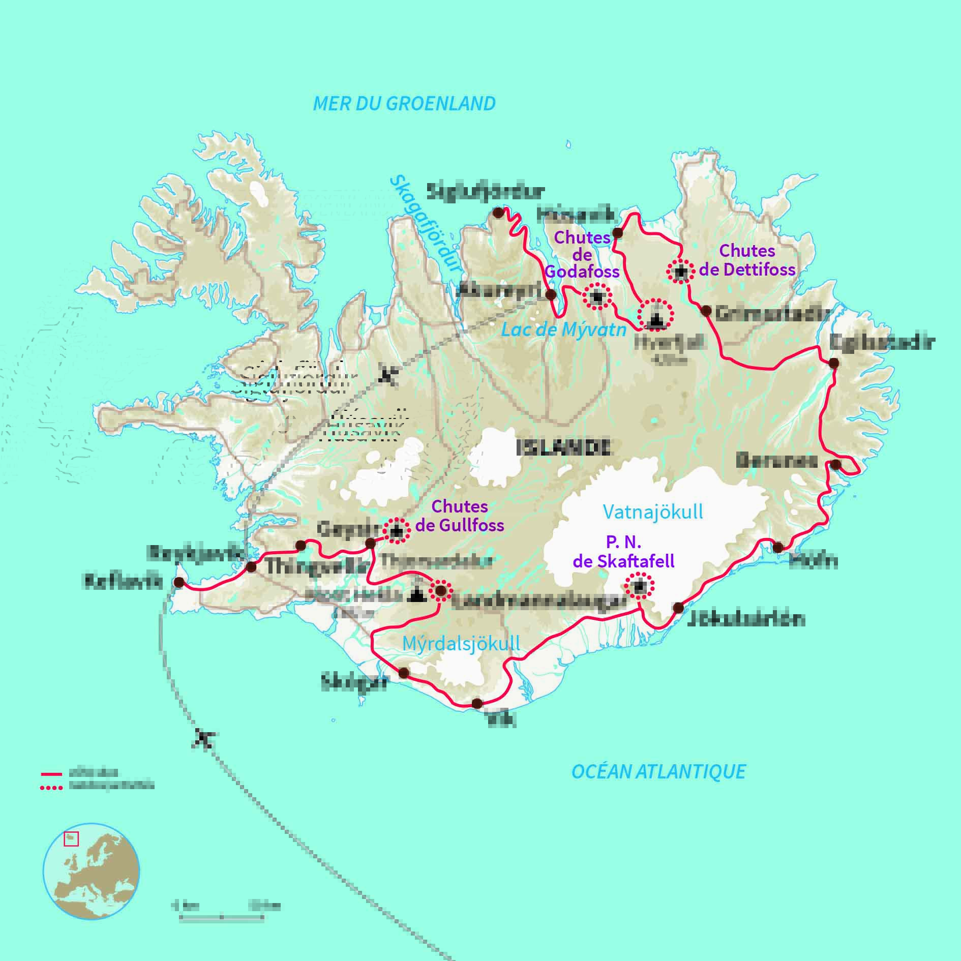 Carte Islande : Un concentré d'Islande