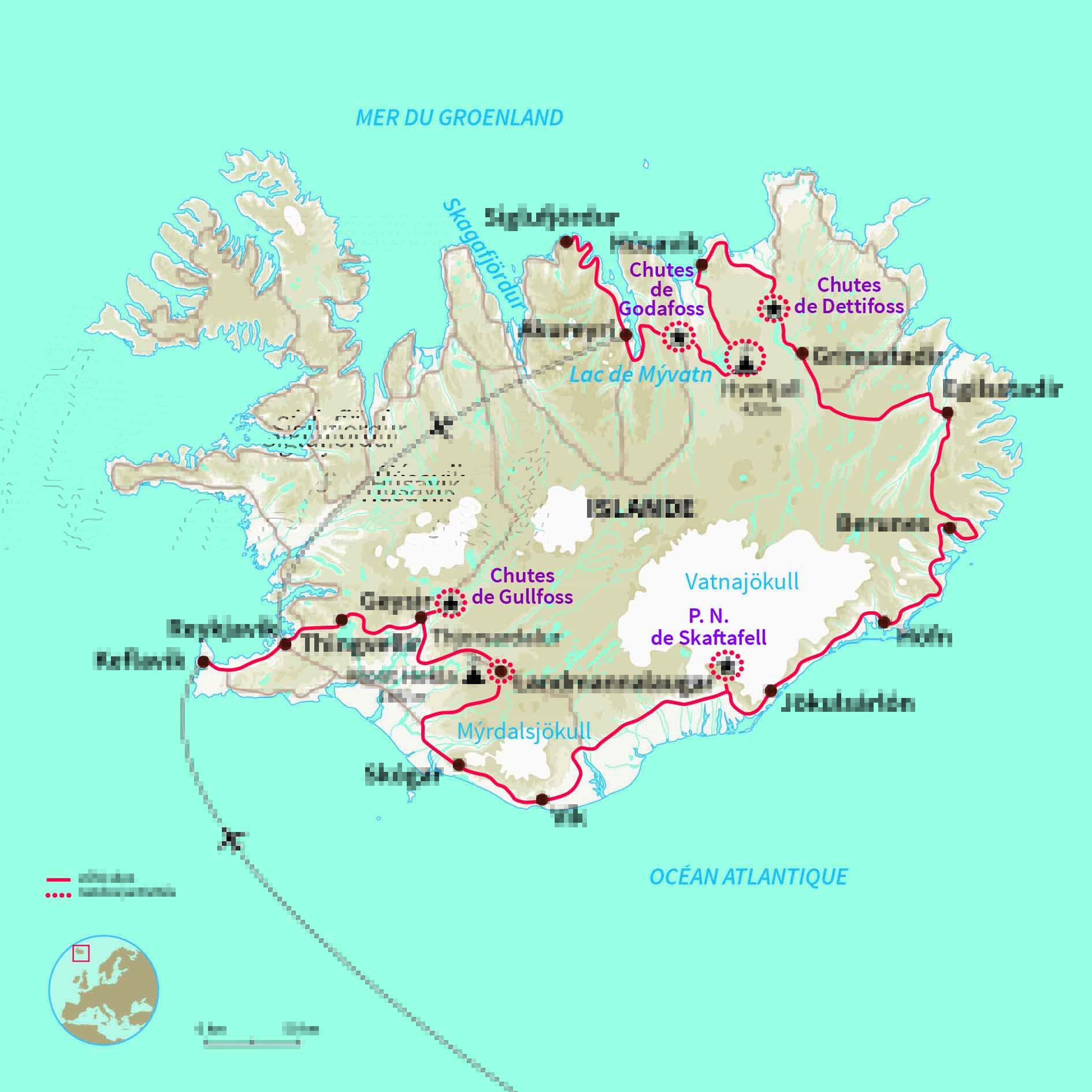 Carte Islande : Un concentré d'Islande