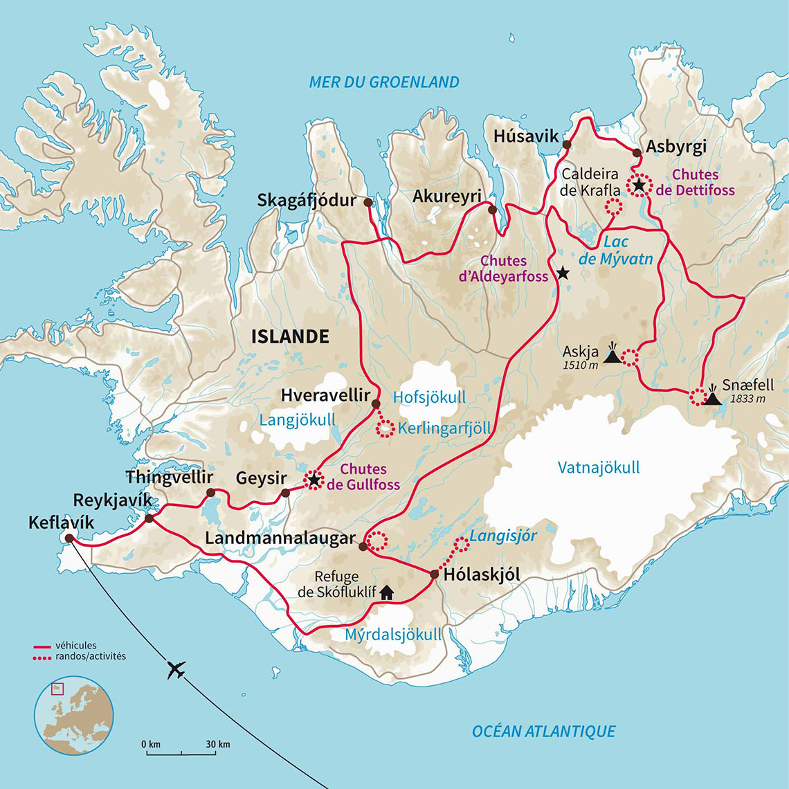 Carte Islande : Aventure au centre de la Terre