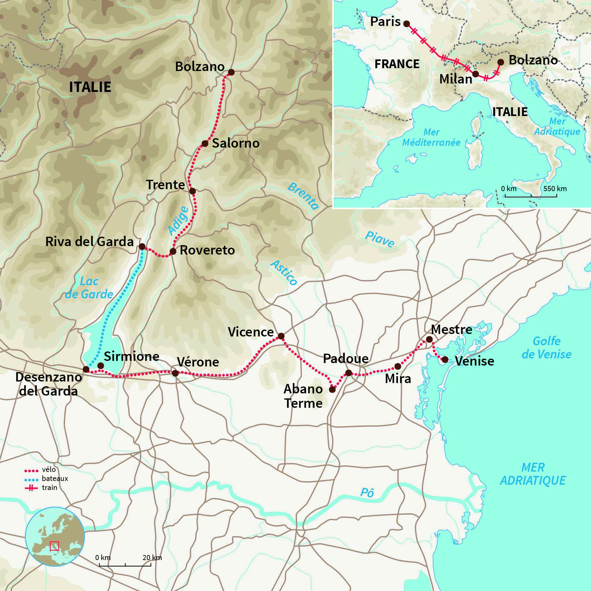 Carte Italie : La dolce vita à bicyclette