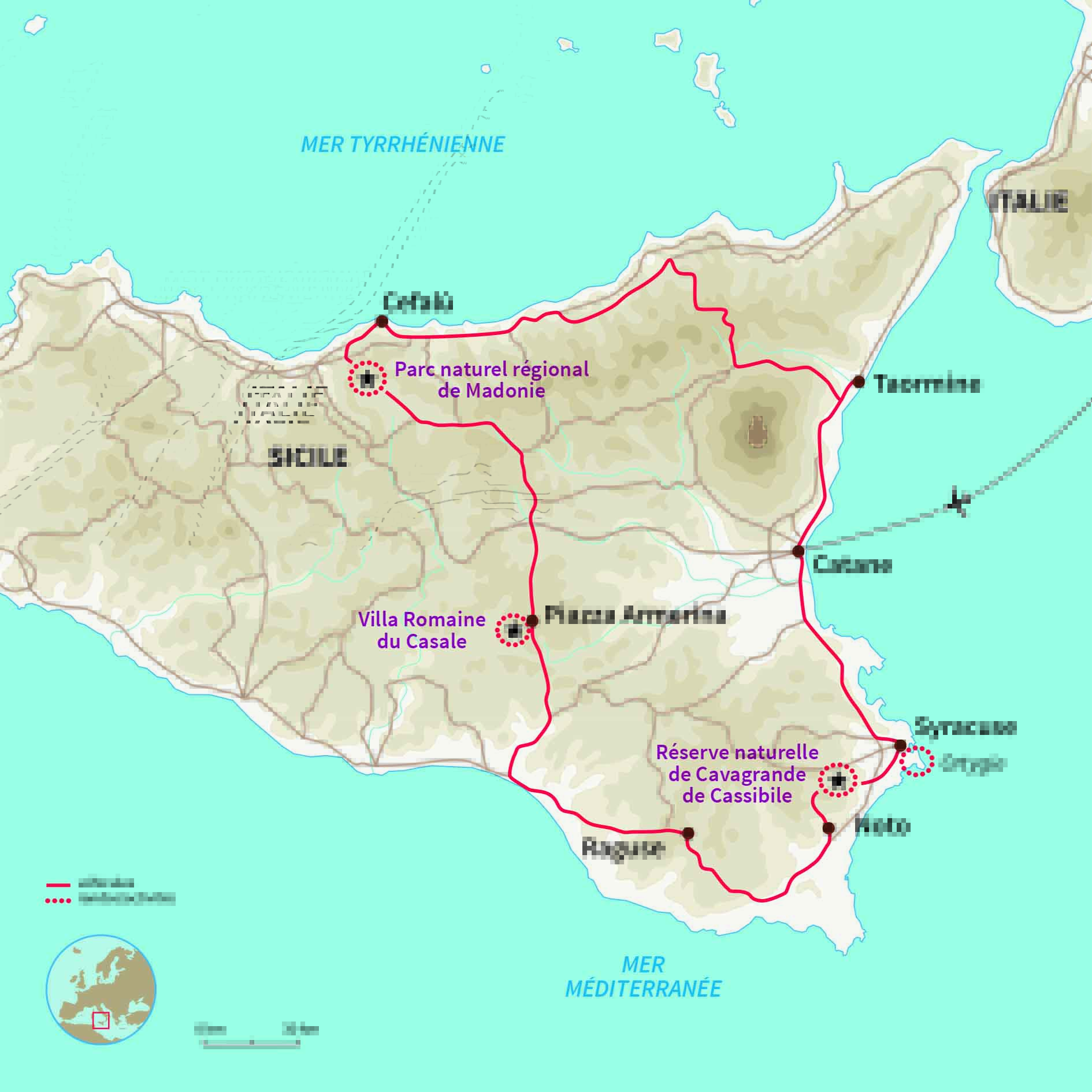 Carte Italie : Il était une fois la Sicile orientale...