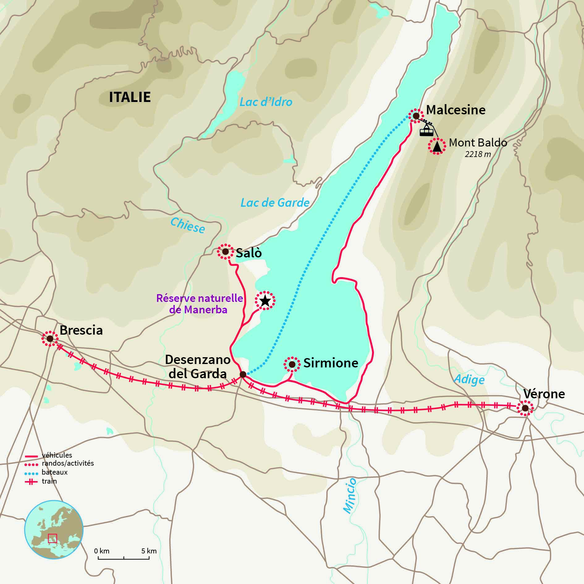 Carte Italie : Sur les rives enchanteresses du lac de Garde