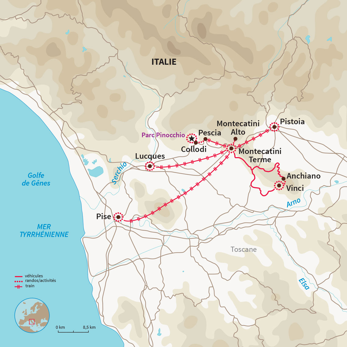 Carte Italie : La Toscane, quelle aventure !