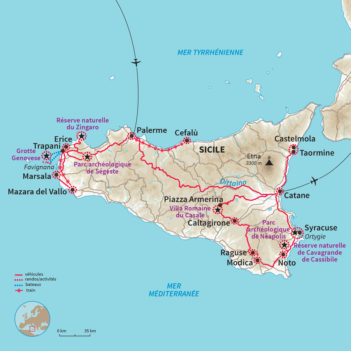 Carte Italie : La Sicile, envoûtante invitation au voyage 