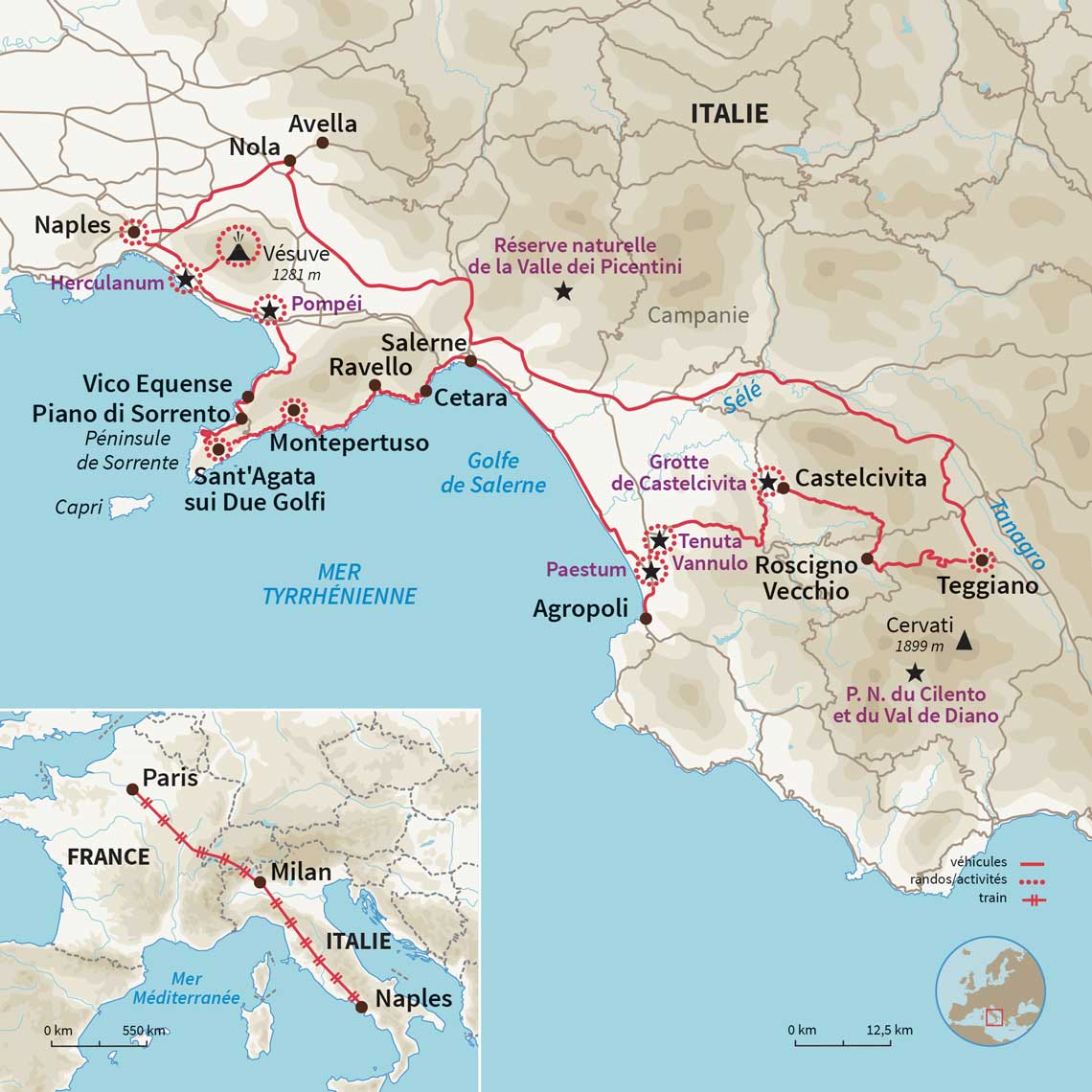 Carte Italie : À la découverte de la Campanie secrète