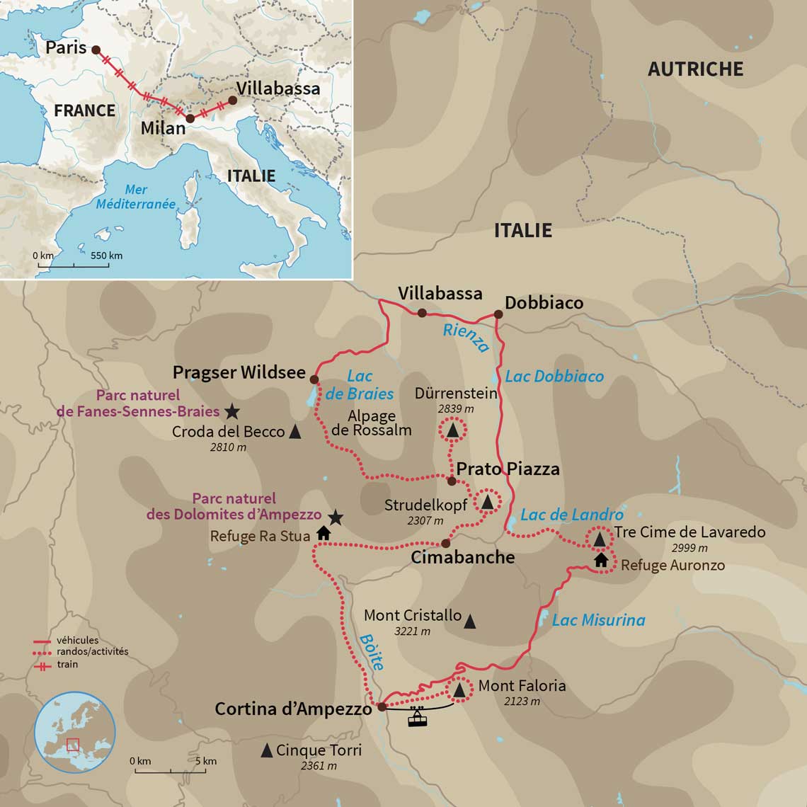 Carte Italie : L’appel des Dolomites Carte Italie : L’appel des Dolomites