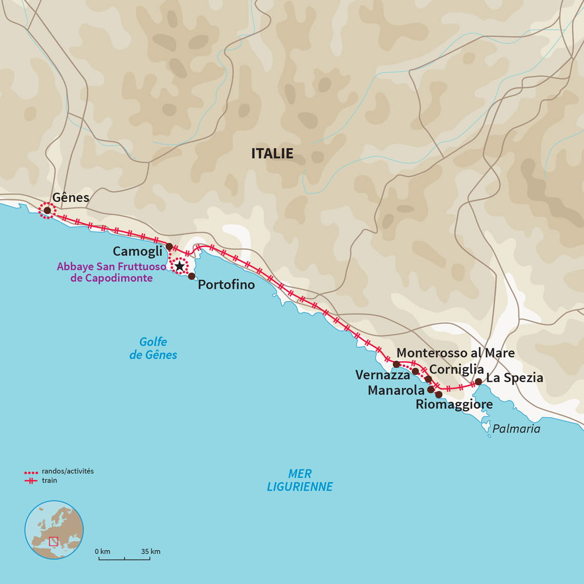 Carte Italie : Nouvel an dans les Cinque Terre !