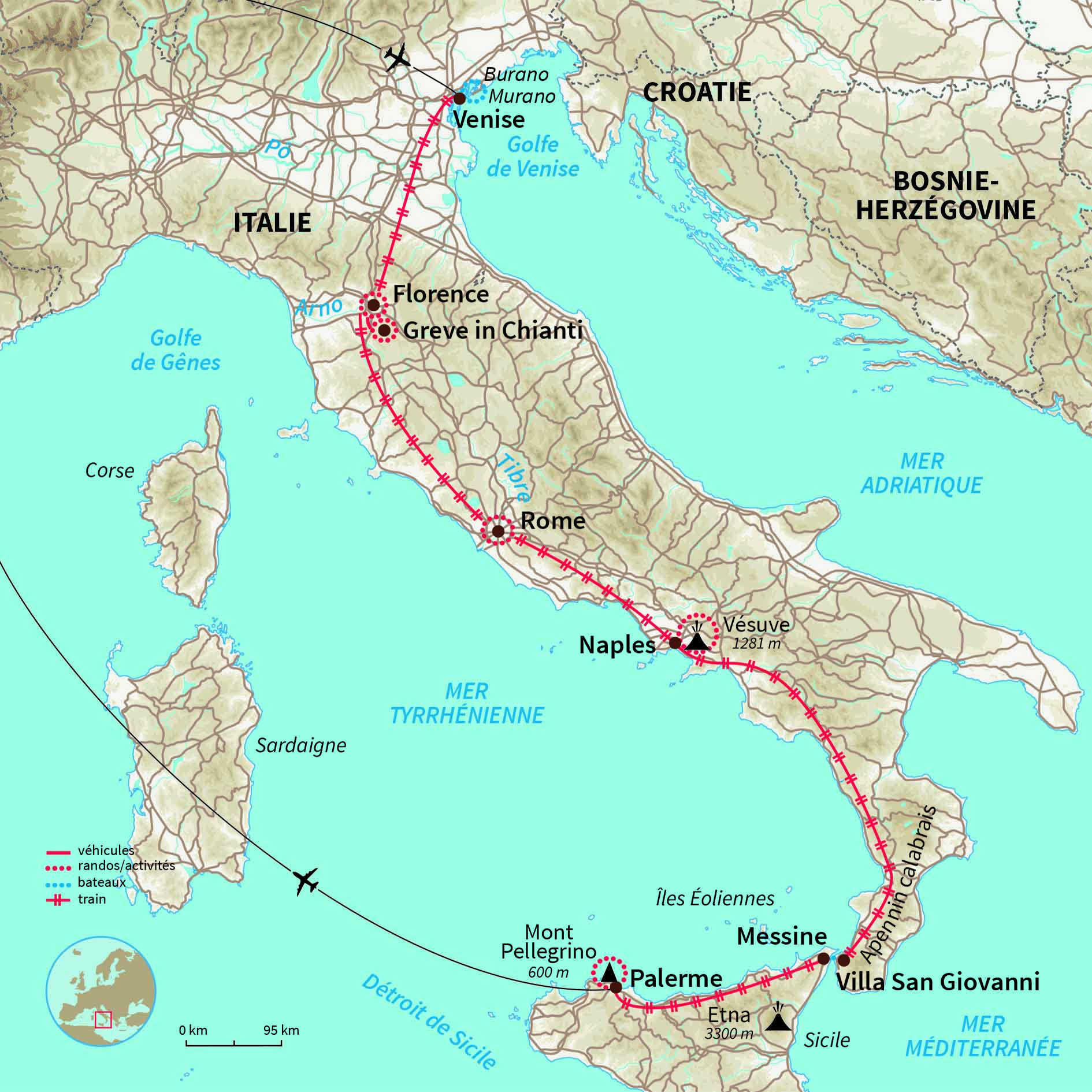 Carte Italie : La grande Aventure Italienne