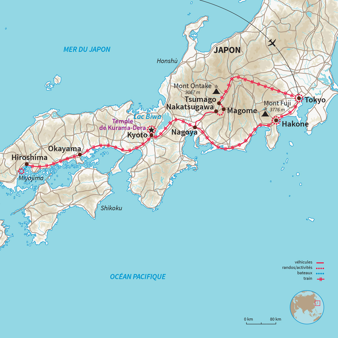 Carte Japon : Balade au pays du Soleil-Levant