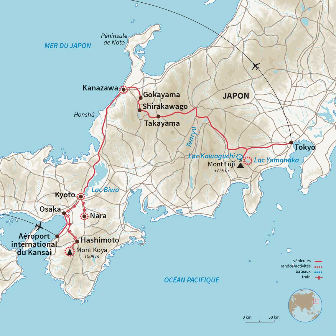 Carte Japon : Koya-Maillard et vadrouille en camping-car 