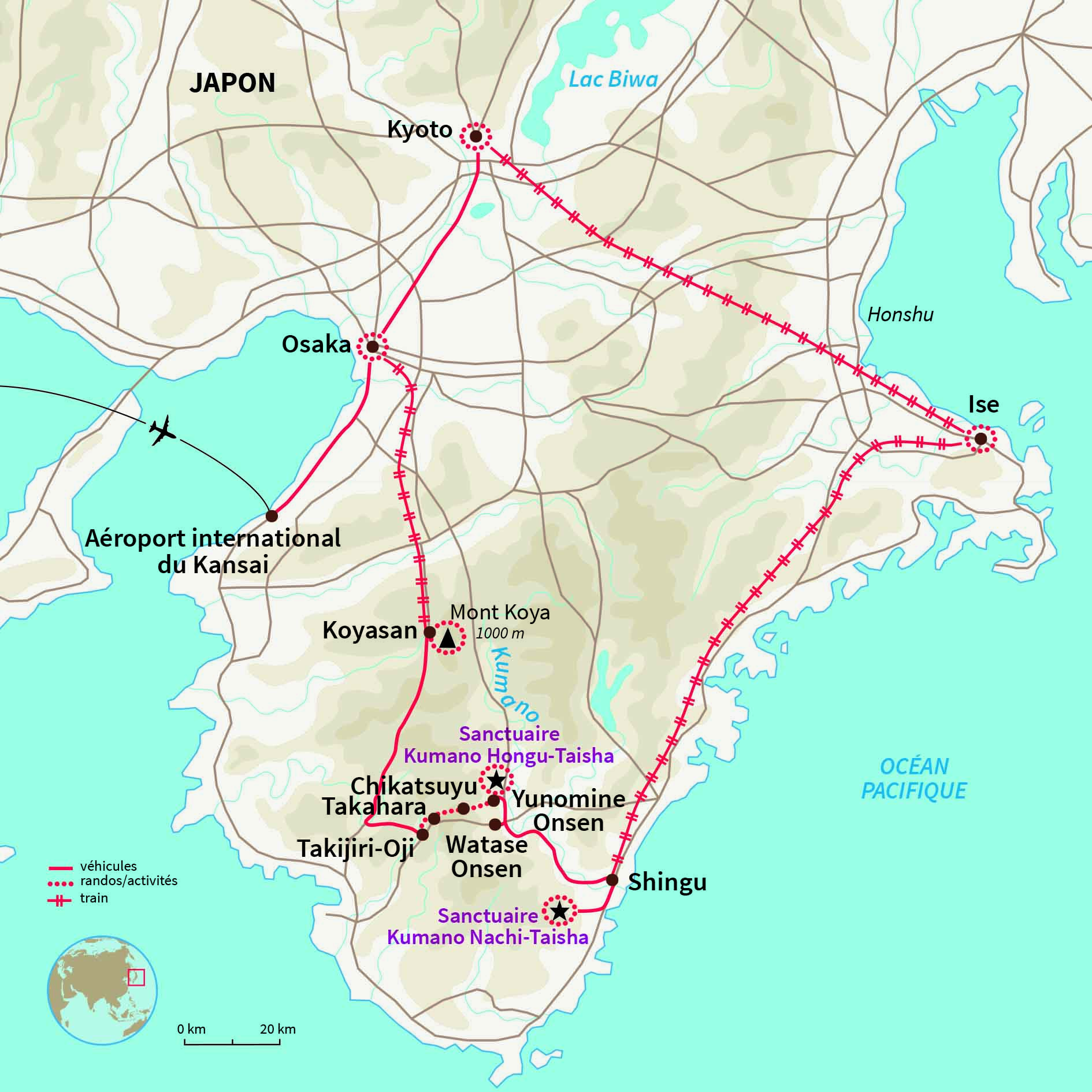 Carte Japon : Sur les chemins légendaires du Kumano Kodo 
