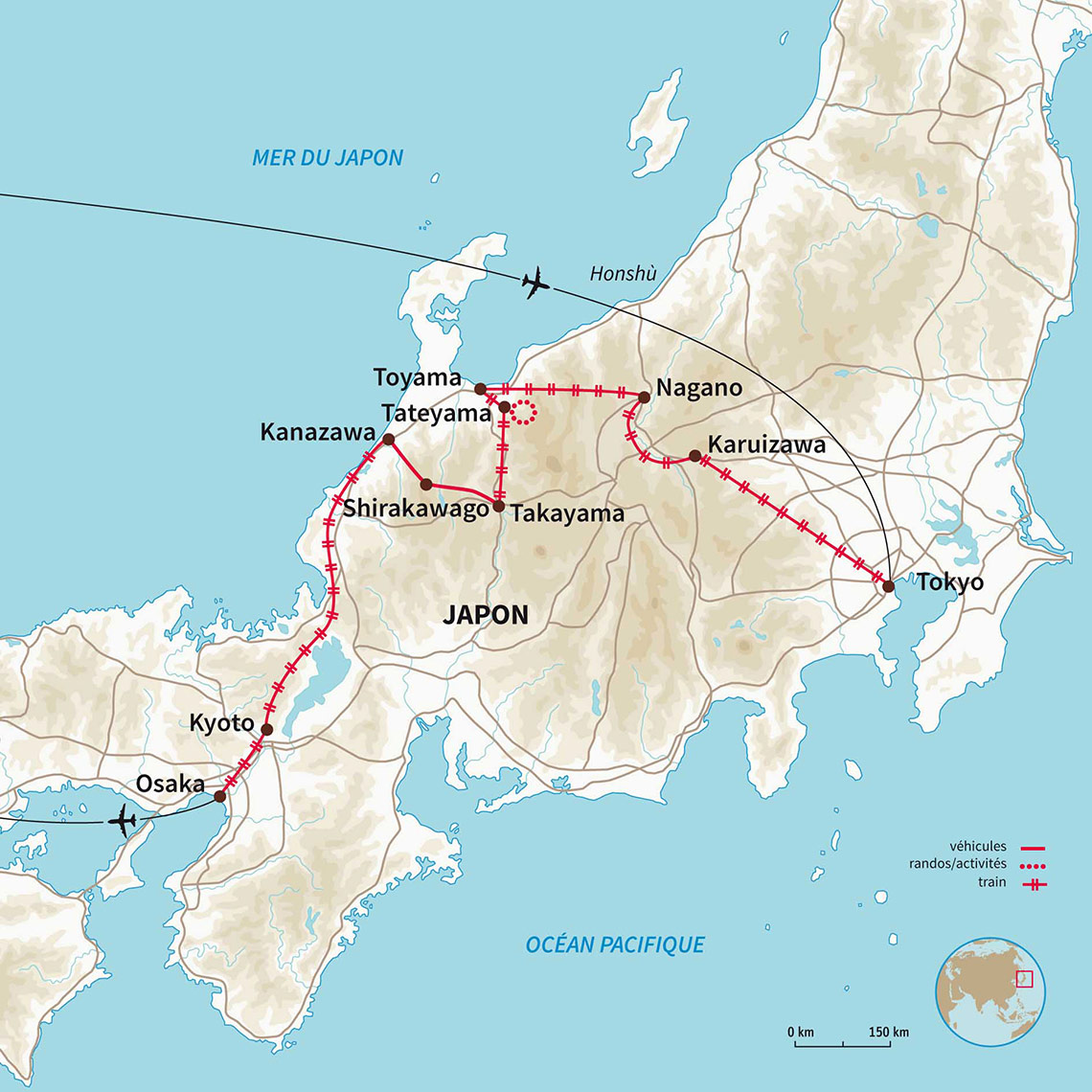 Carte Japon : Les Alpes nipponsez plus, allez-y !