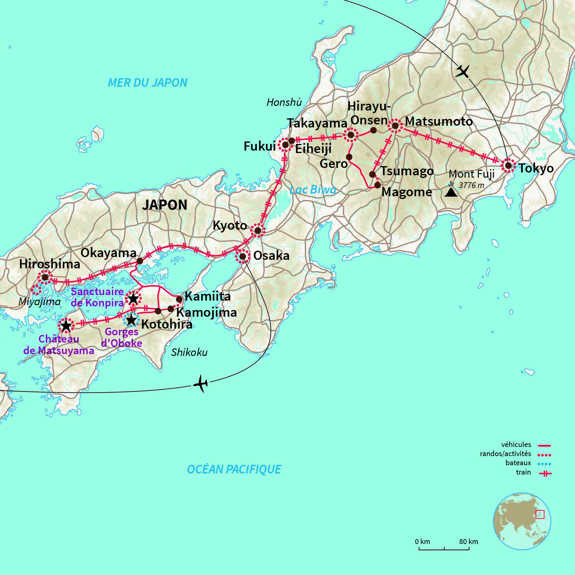 Carte Japon : Au pays du soleil levant + Rando de Shikoku 