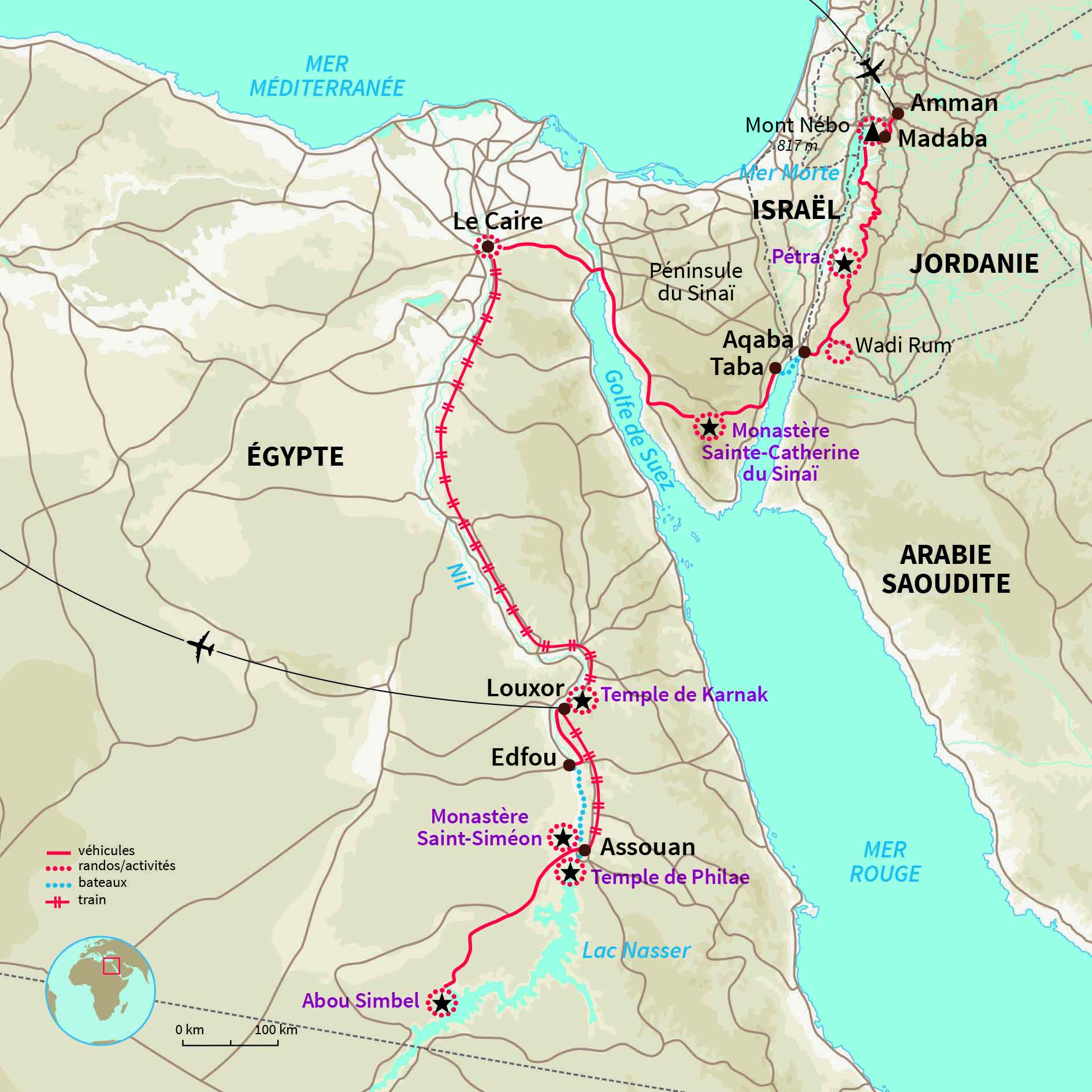 Carte Jordanie : Lumières d'Orient 