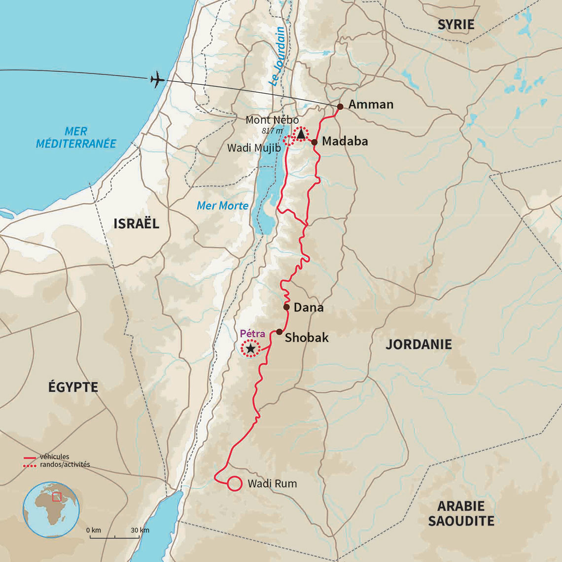 Carte Jordanie : Les incontournables de Jordanie