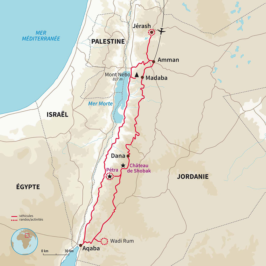 Carte Jordanie : Le meilleur de la Jordanie tout confort ! 