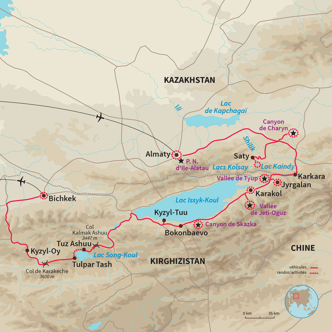 Carte Kazakhstan : RDV en terre nomade 