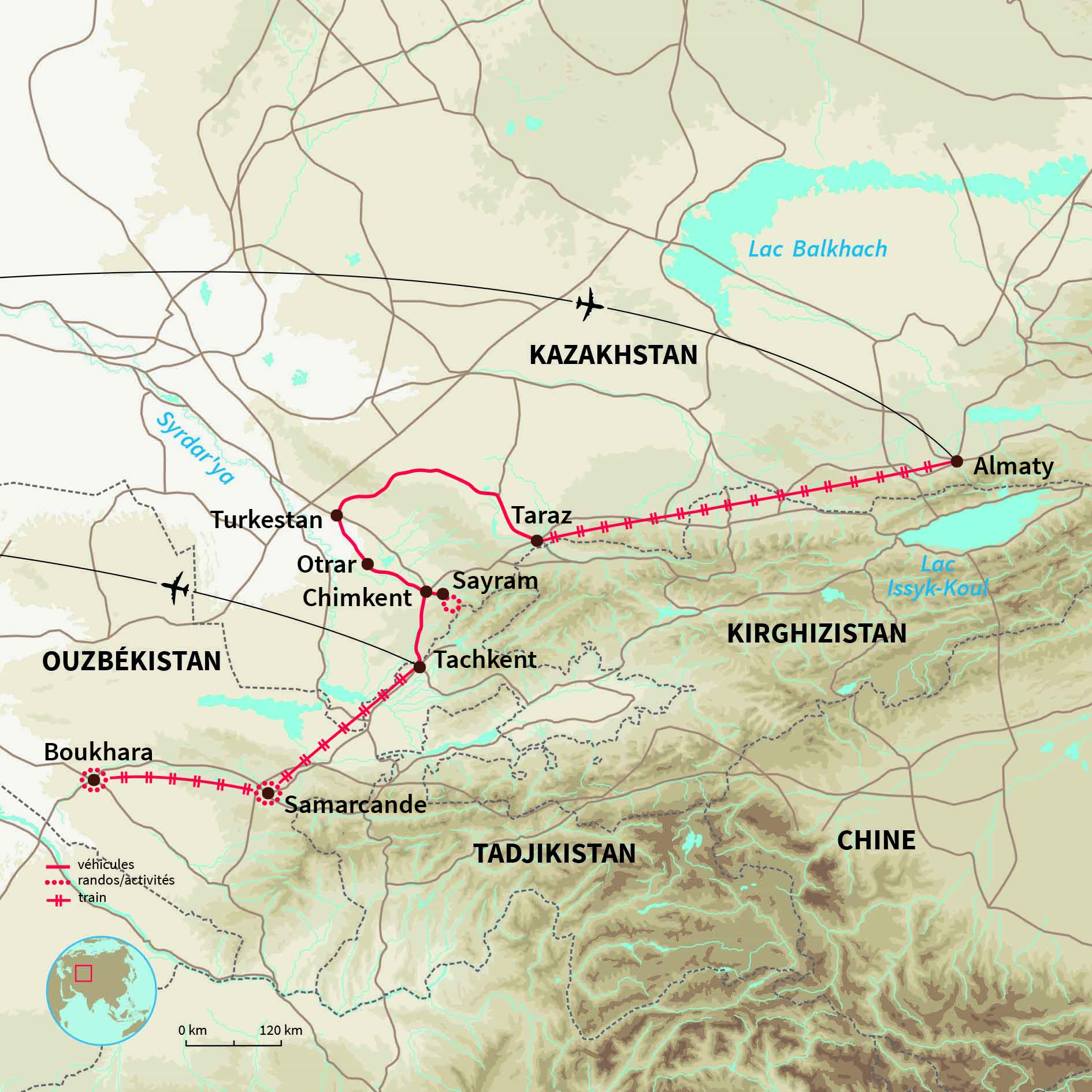 Carte Kazakhstan : Odyssée sur la Route de la Soie
