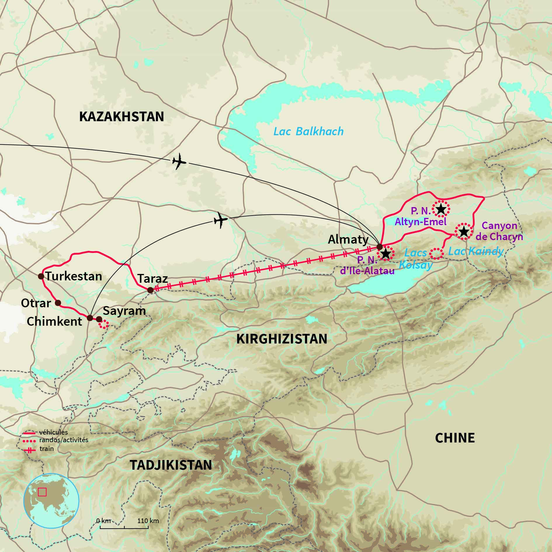 Carte Kazakhstan : A la conquête des trésors du Kazakhstan