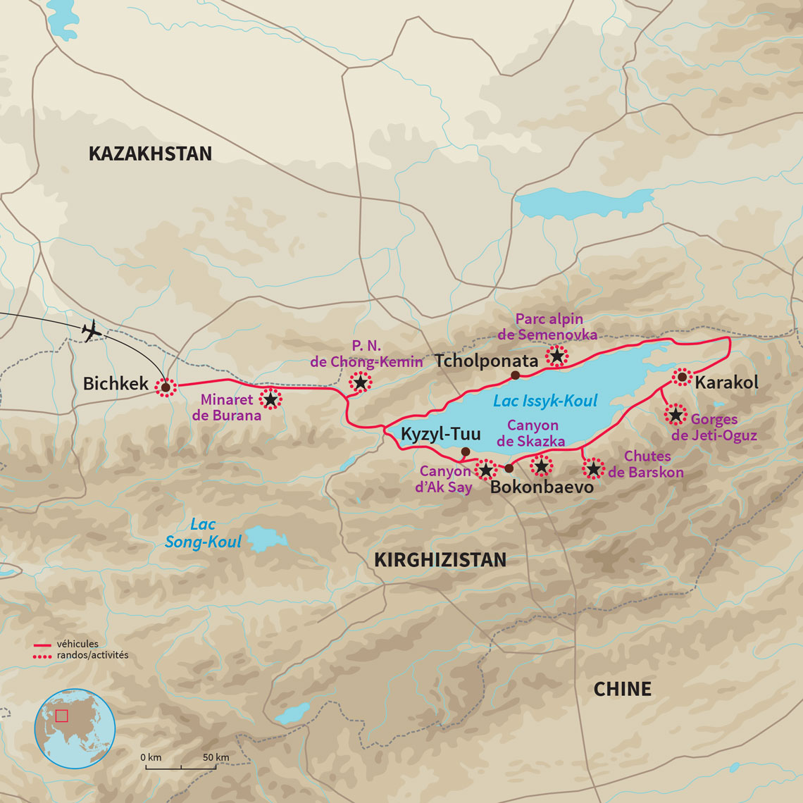Carte Kirghizistan : Odyssée en Terre Kirghize 