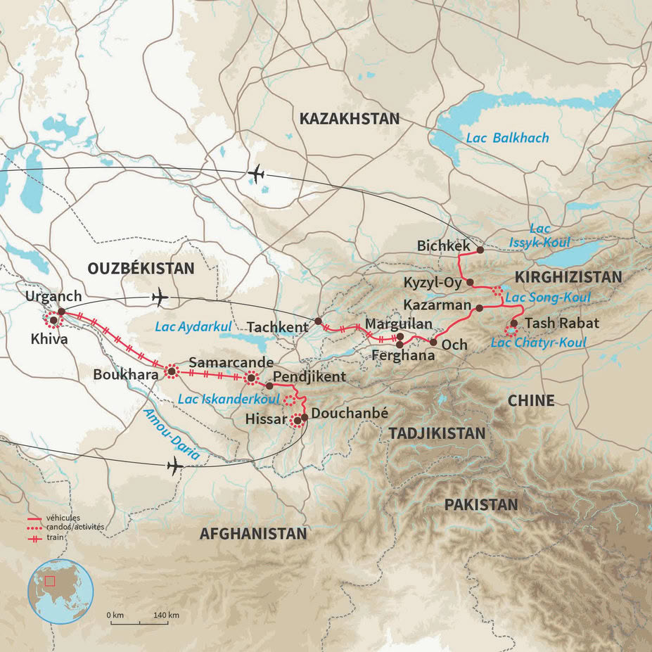 Carte Tadjikistan : Sur les terres des 3 Stans
