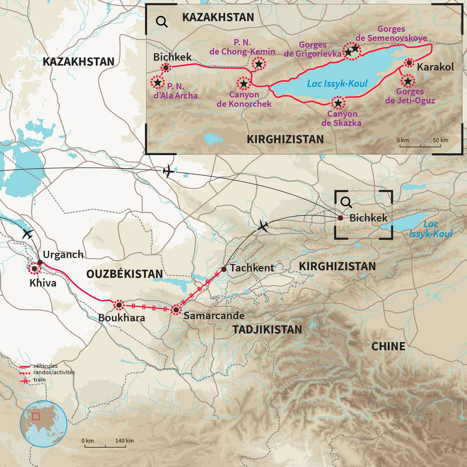 Carte Kirghizistan : Les joyaux de l’Asie centrale 