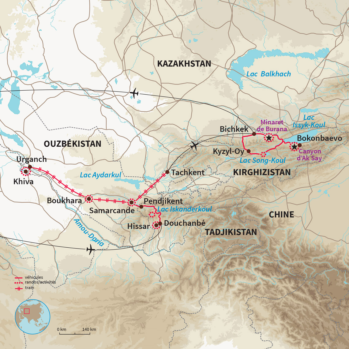 Carte Tadjikistan : Sur les terres des 3 Stans