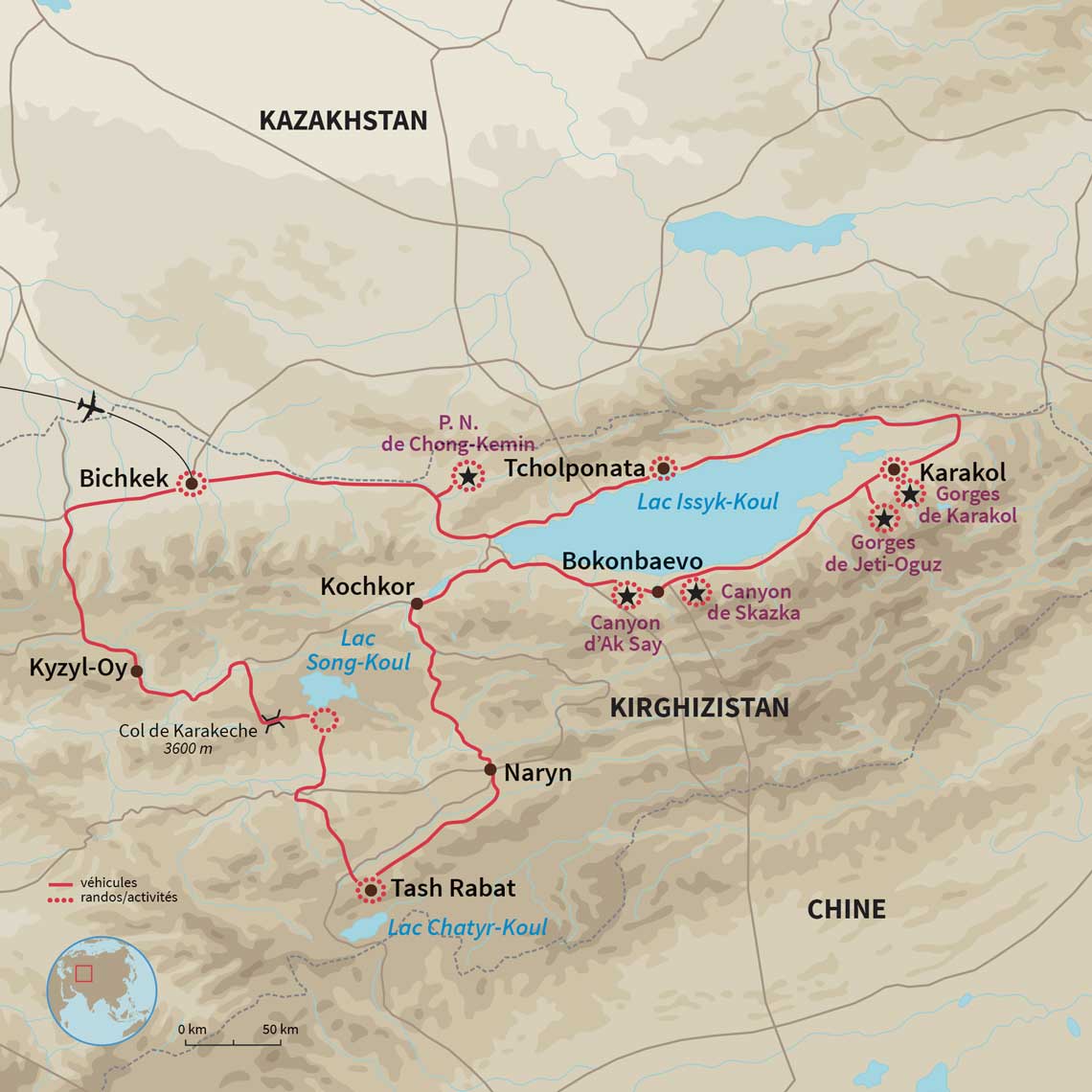 Carte Kirghizistan : Rencontres et splendeurs Kirghizes