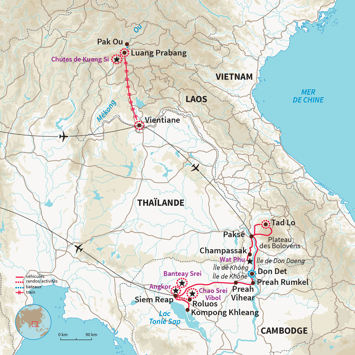 Carte Laos : Au fil du Mékong