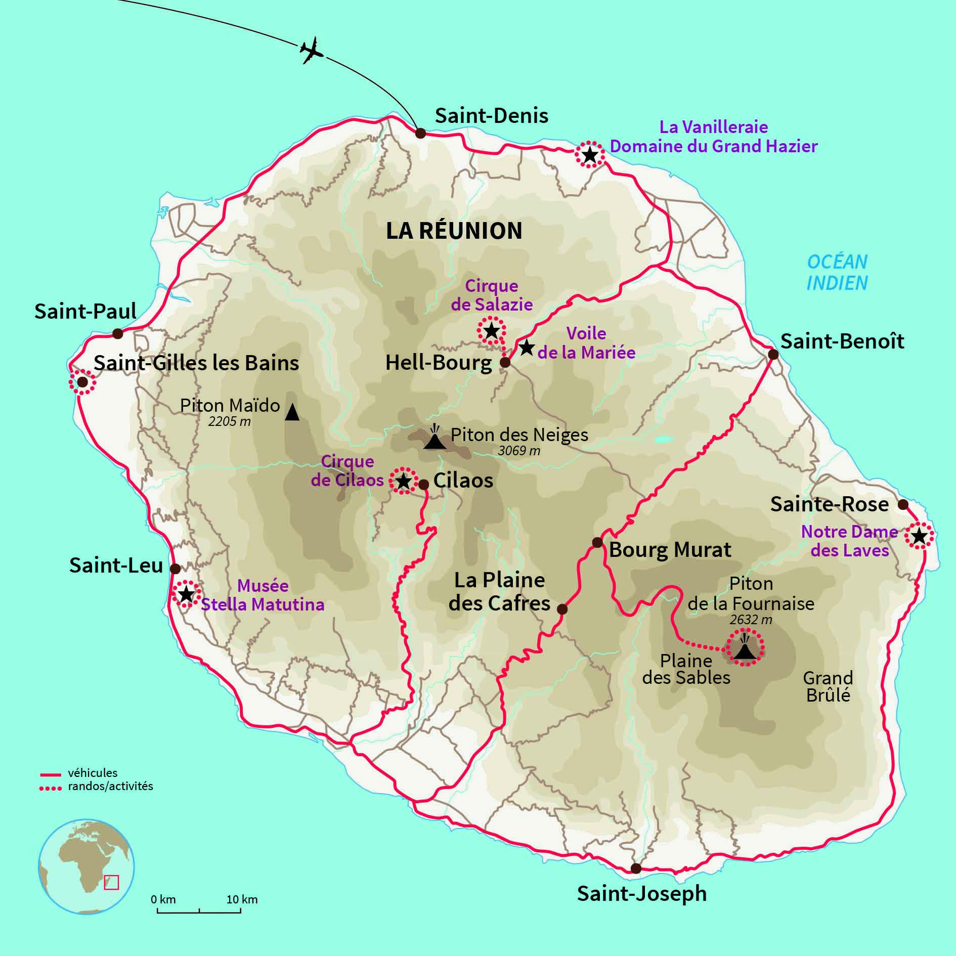 Carte Réunion : Les incontournables de la Réunion