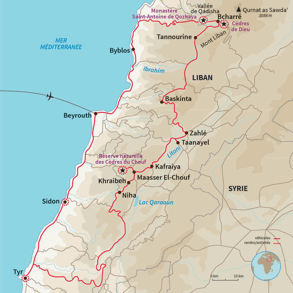 Carte Liban : Mosaïques libanaises