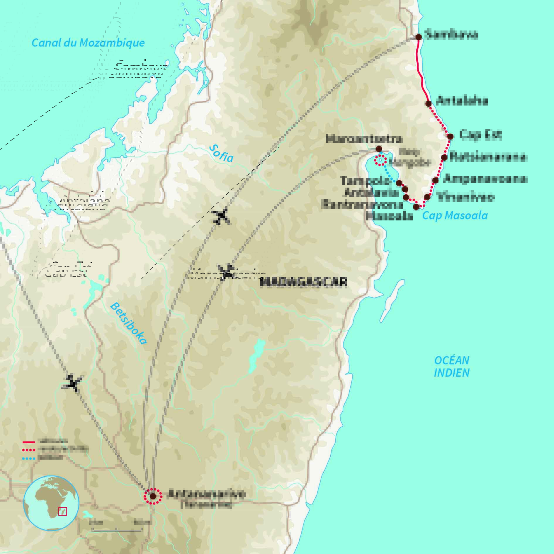 Carte Madagascar : Cap Masoala, entre jungle et lagons !