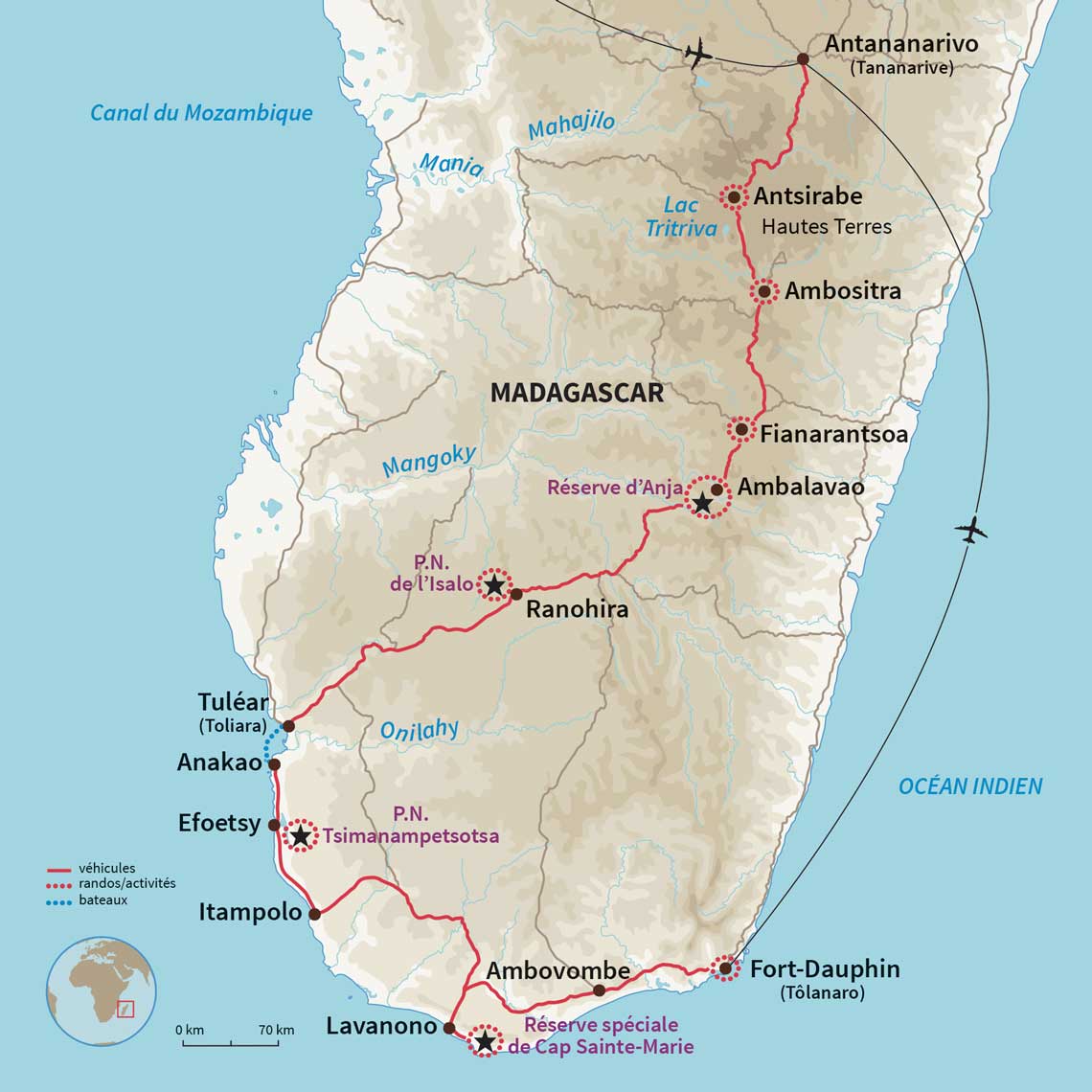 Carte Madagascar : Le Grand Sud Malgache 