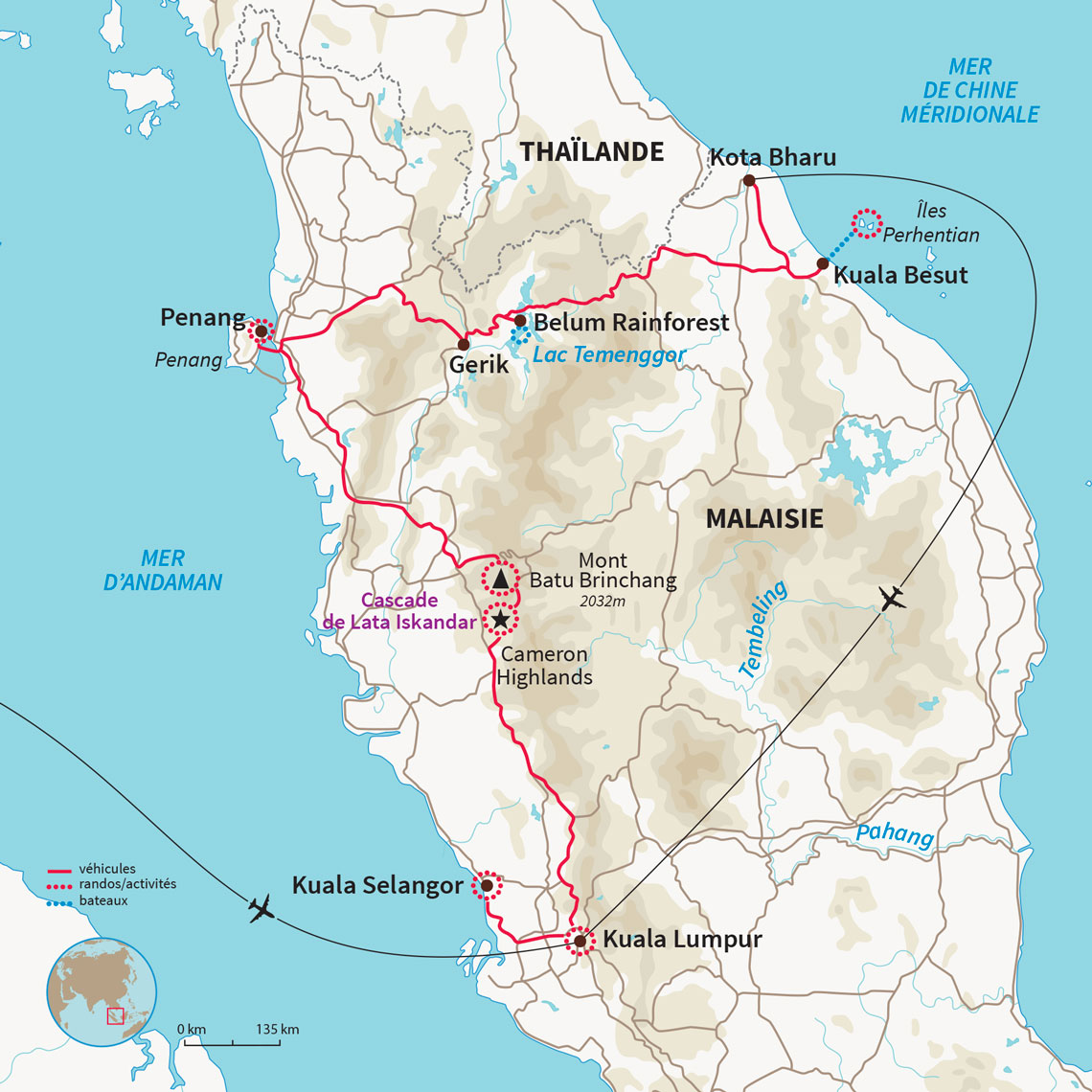 Carte Malaisie : Un Best of de la Malaisie & îles Perhentian 