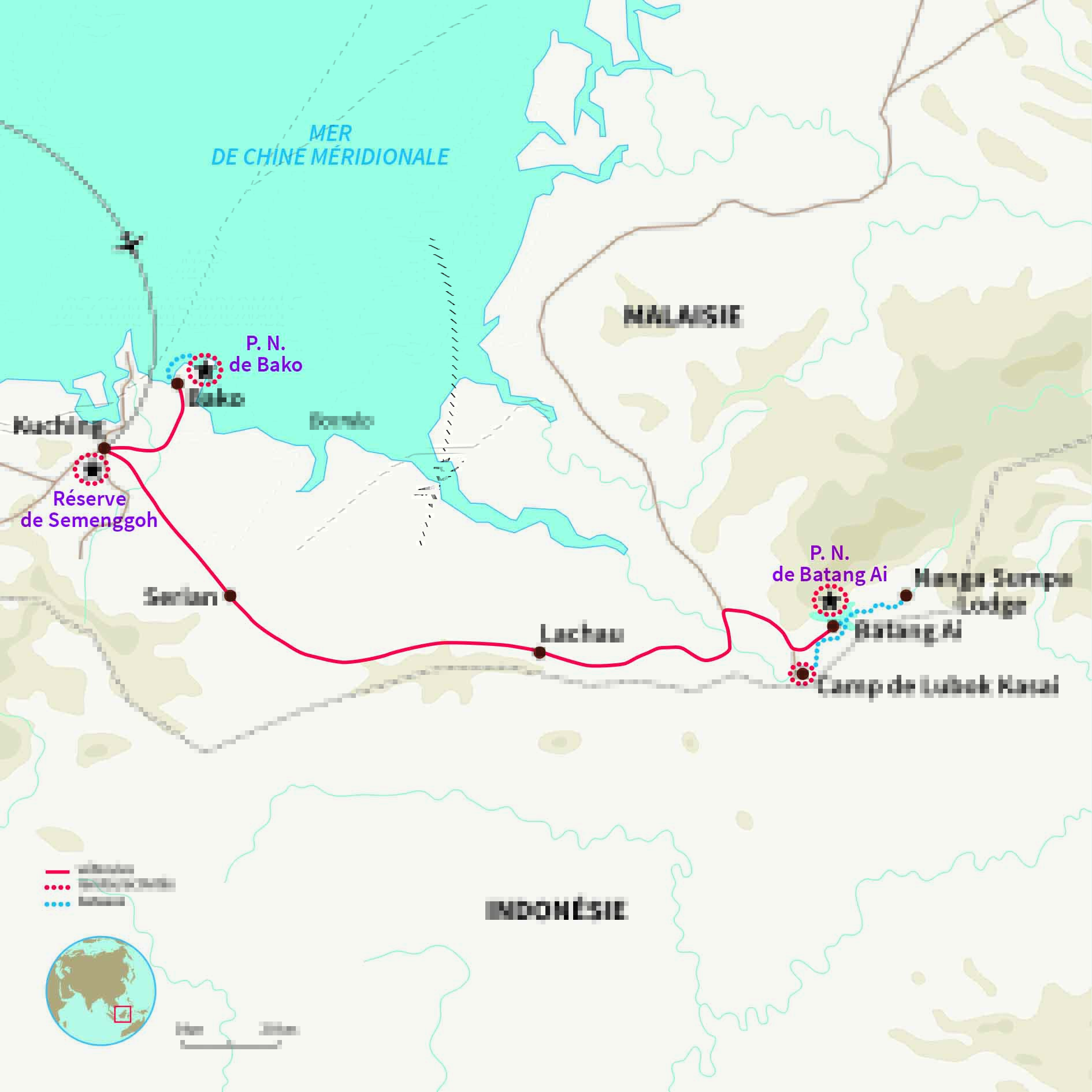 Carte Malaisie : Bornéo : une immersion 100% nature 
