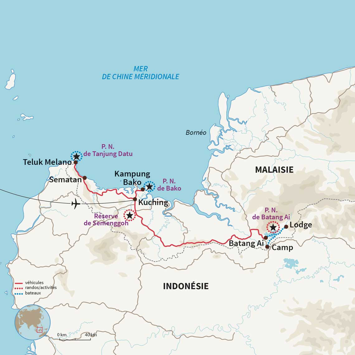 Carte Malaisie : Bornéo : une immersion 100% nature 