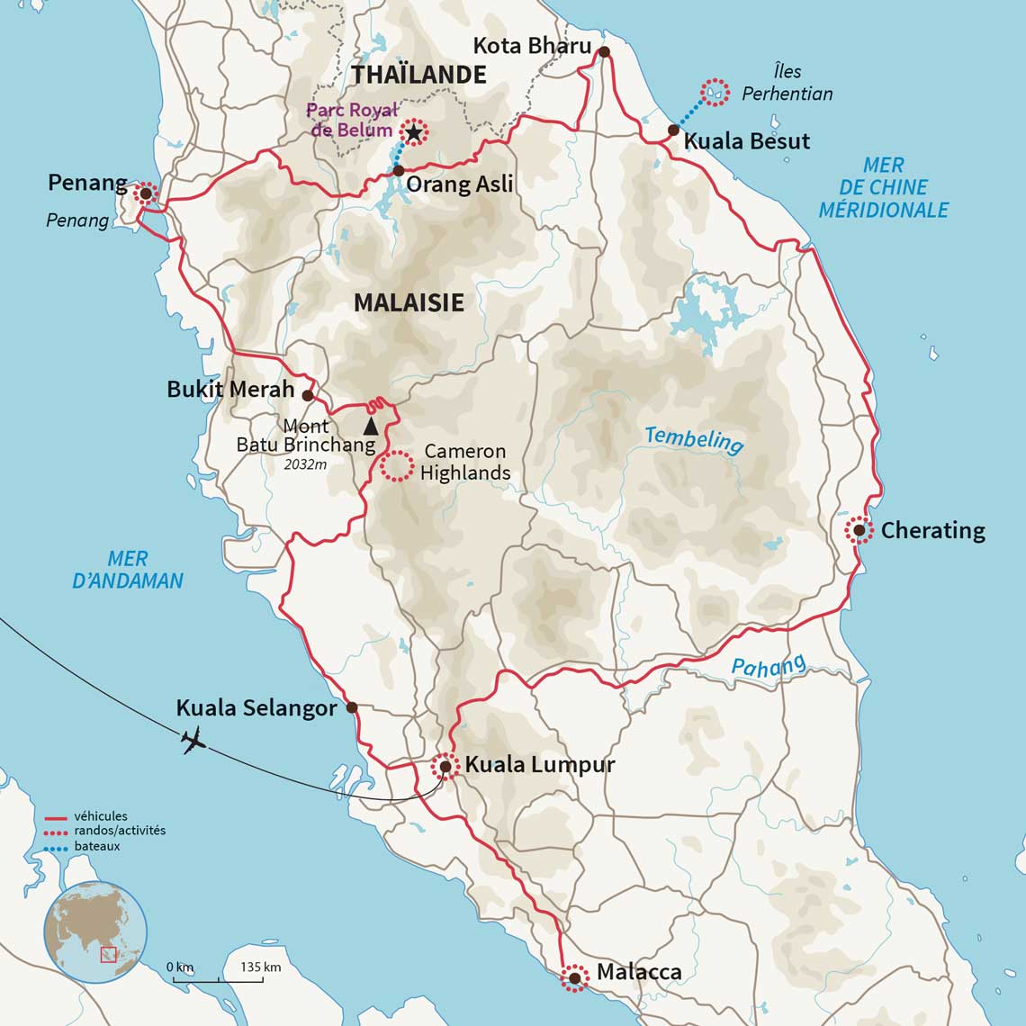 Carte Malaisie : Malaisie authentique: Le grand autotour