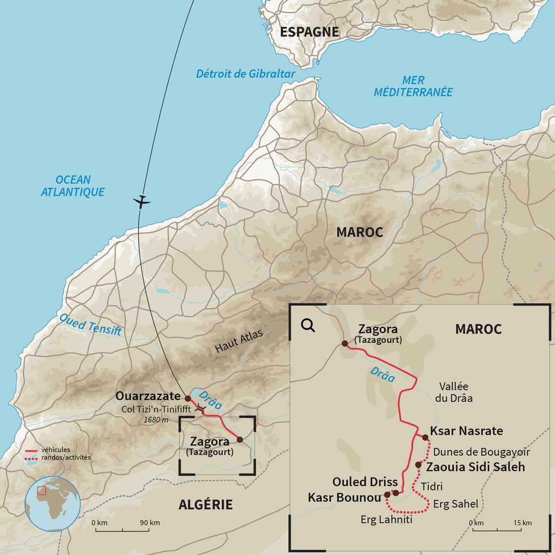 Carte Maroc : L'appel du Sahara