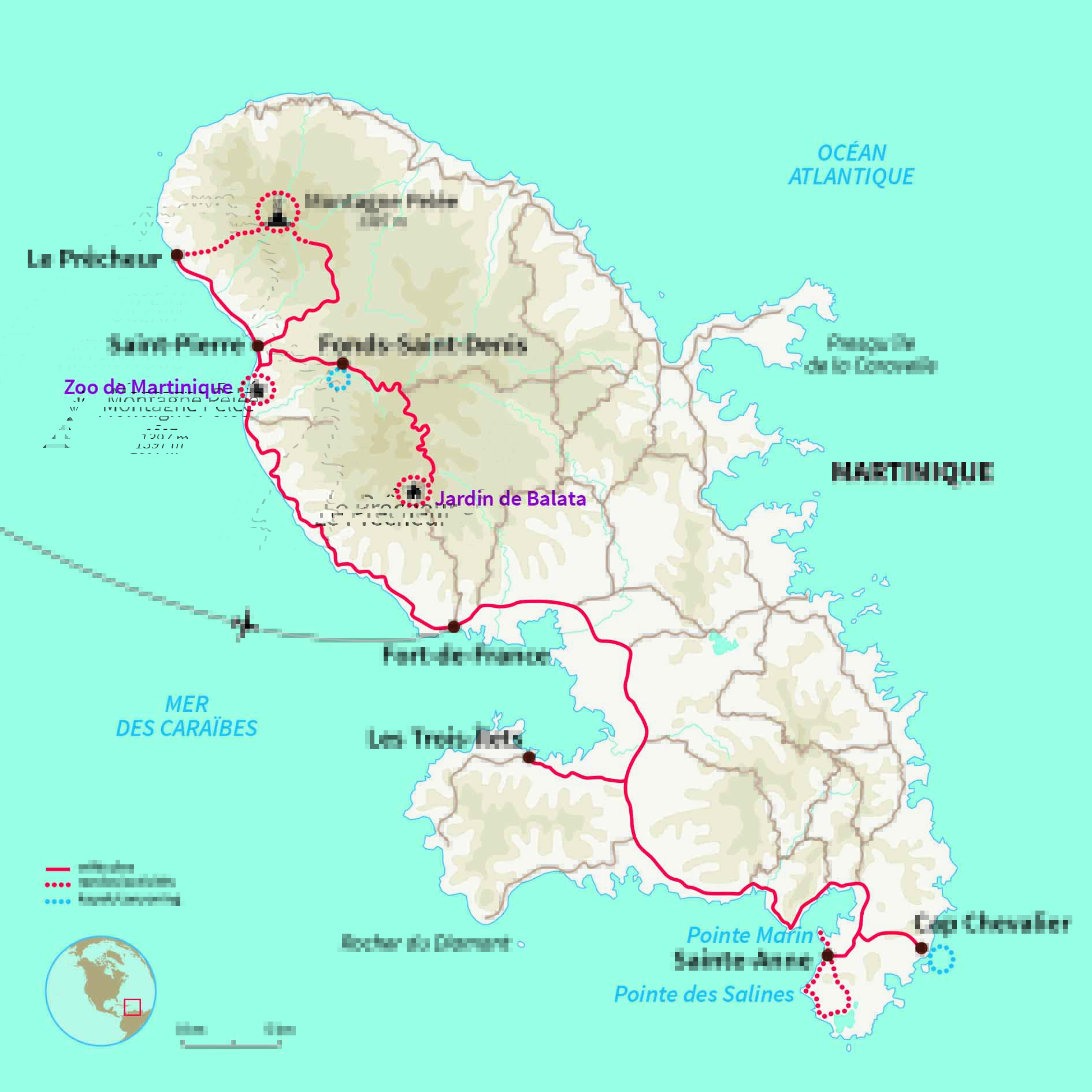 Carte Martinique : La Martinique, perle de la Caraïbe...