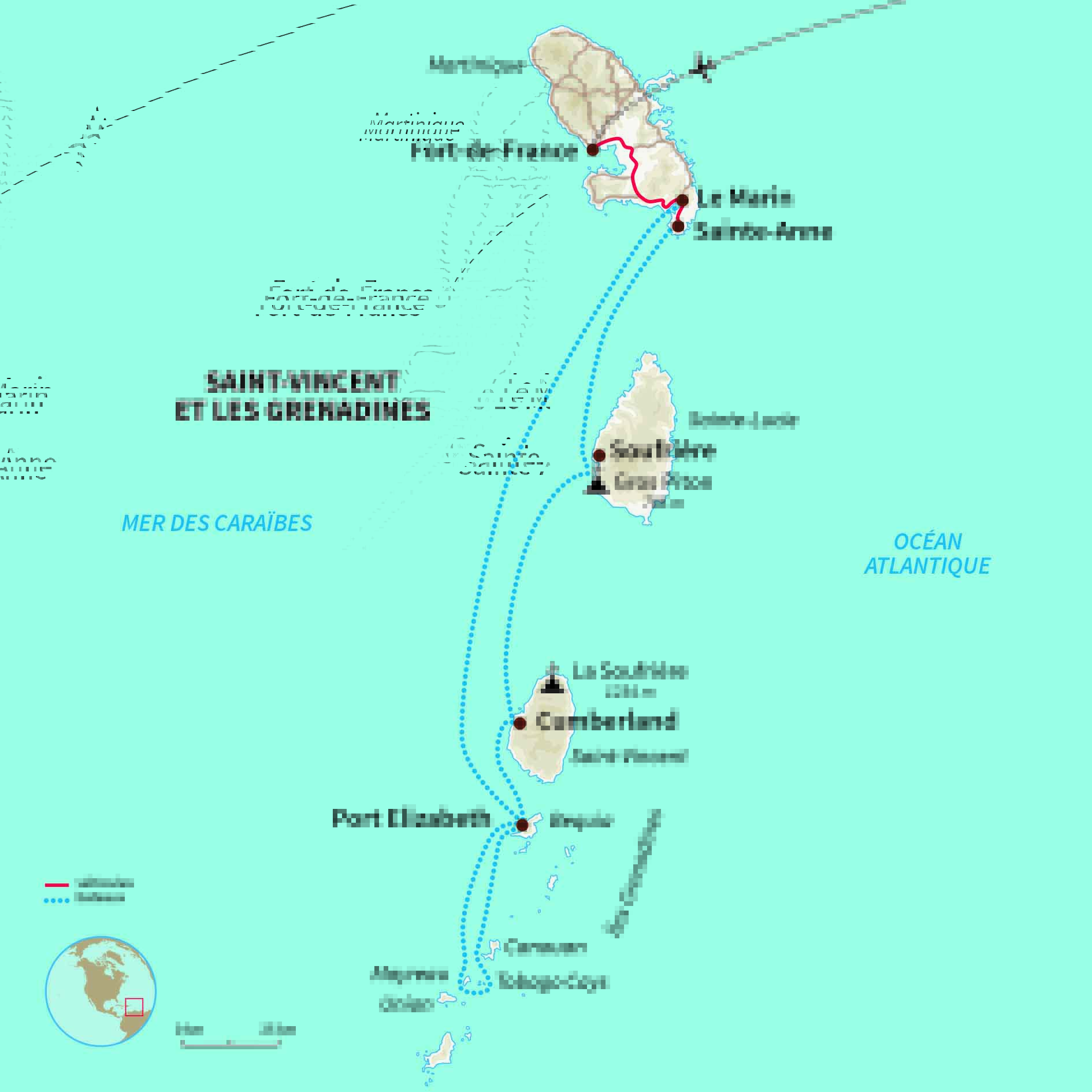 Carte Saint-vincent et les grenadines : Le Coeur Grenadines 